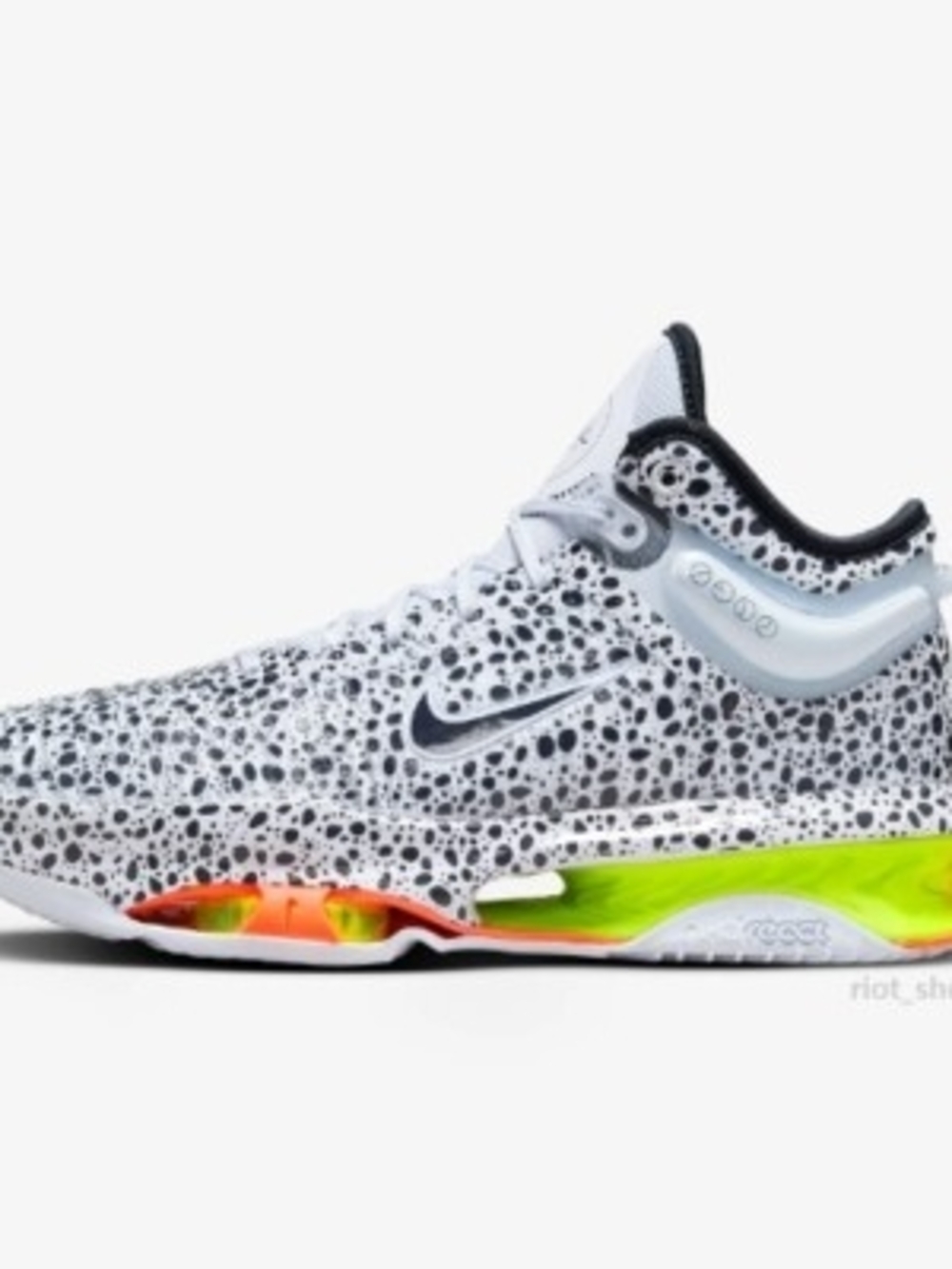 Nike White/Black Speckle Training Shoe with Neon Accents
